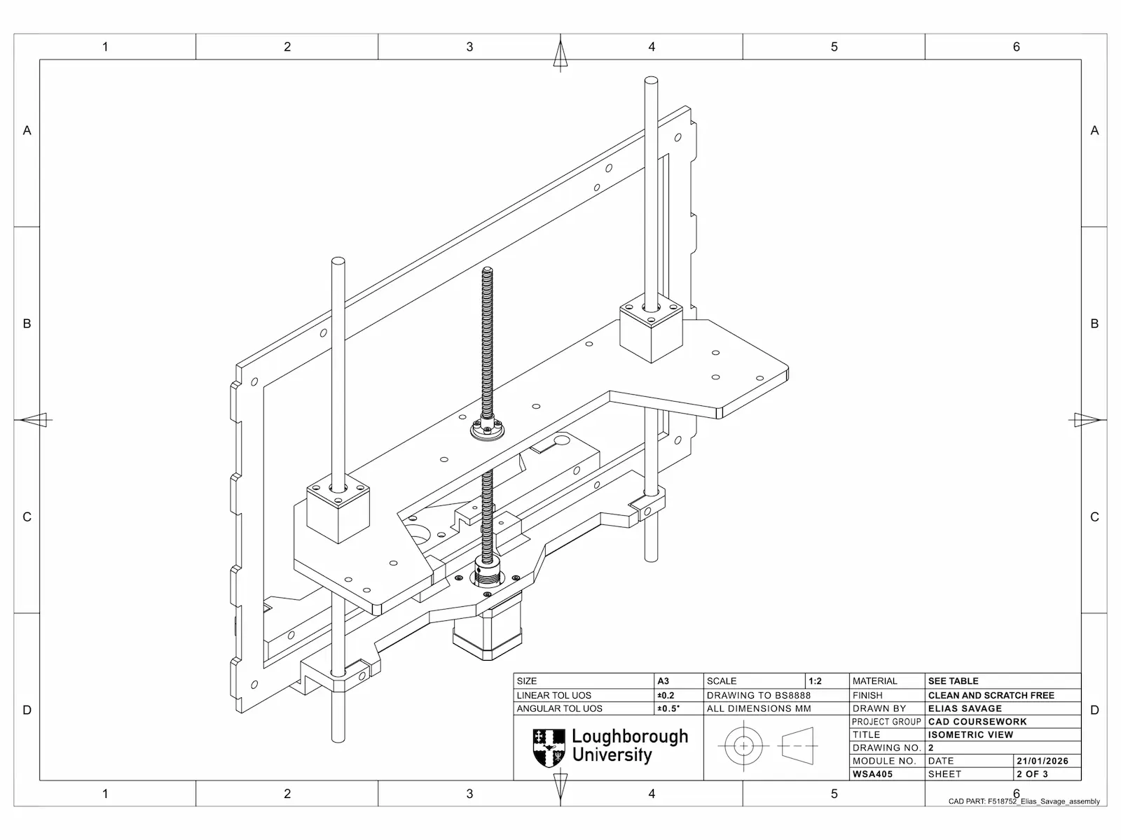 Sheet 3 — isometric assembly